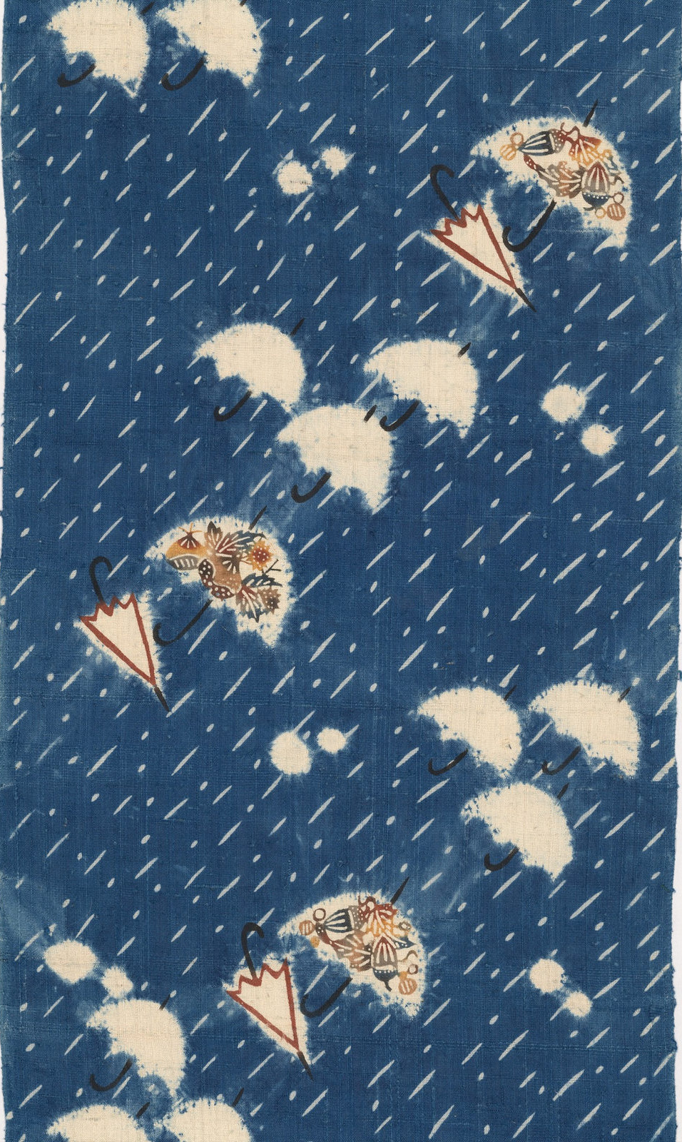 雨に傘模様